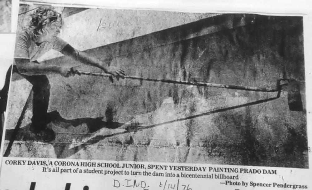 Corky Davis paint Prado Dam Bicentennial Mural 1976